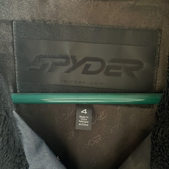 Spyder Heavy Classic Black Winter Coat With Removable Hood Size 4 - Picture 5 of 12